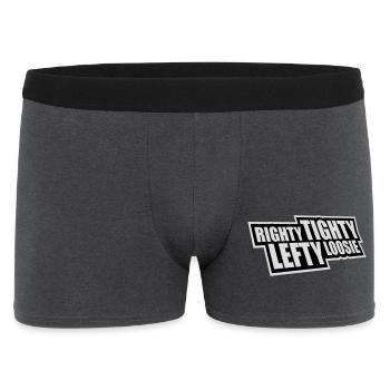 Righty Tighty Lefty Loosie Funny DIY Logo - Men's Boxer Shorts - charcoal grey - Front