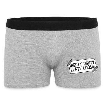 Righty Tighty Lefty Loosie Lustig Heimwerker Logo - Männer Boxer Shorts - Grau meliert - Vorne