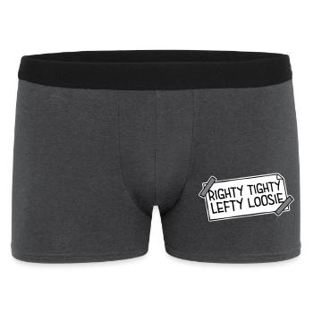 Righty Tighty Lefty Loosie Funny DIY Logo - Men's Boxer Shorts - charcoal grey - Front
