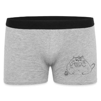 Donne-moi à manger, gros chat - Boxer Homme - gris chiné - Devant