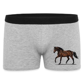 Bay Horse on the Run Vector Illustration - Men's Boxer Shorts - heather grey - Front