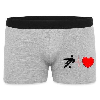 Soccer Heartbeat Lifeline – Football Passion Art - Men's Boxer Shorts - heather grey - Front