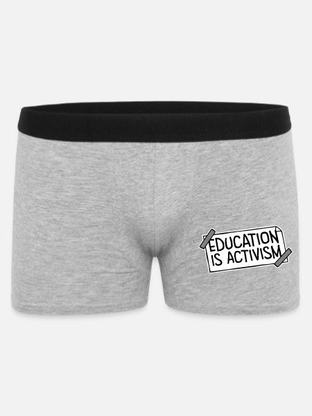 Education Is Activism Bildung Aktivismus Statement - Men's Boxer Shorts - heather grey
