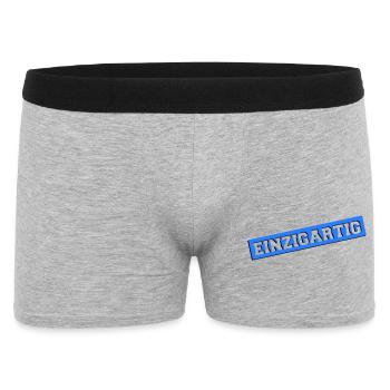 einzigartig02 - Männer Boxer Shorts - Grau meliert - Vorne