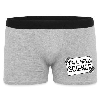 Y'all Need Science Lustig Wissenschaft Nerd Spruch - Männer Boxer Shorts - Grau meliert - Vorne