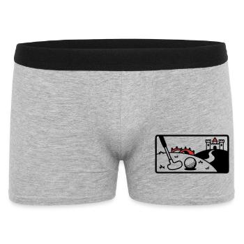 Minigolf Retro Cartoon Golfball JGA Team - Männer Boxer Shorts - Grau meliert - Vorne