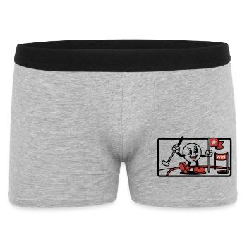 Minigolf Retro Cartoon Golfball JGA Team - Männer Boxer Shorts - Grau meliert - Vorne