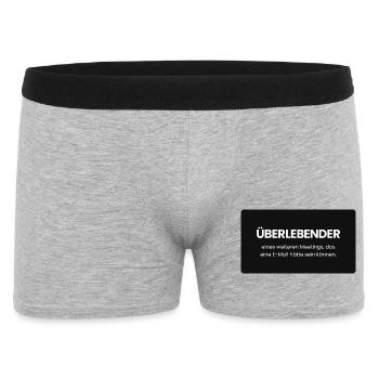 Überlebender eines weiteren Meetings - Männer Boxer Shorts - Grau meliert - Vorne