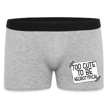 Too Cute To Be Neurotypical Lustig Autismus Logo - Männer Boxer Shorts - Grau meliert - Vorne