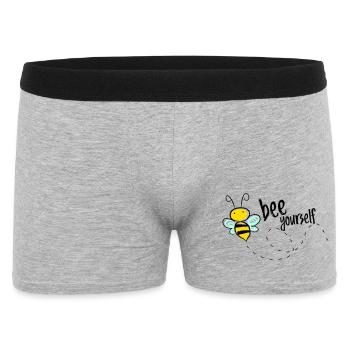 Bee Yourself Bee Saying T-Shirt - Men's Boxer Shorts - heather grey - Front