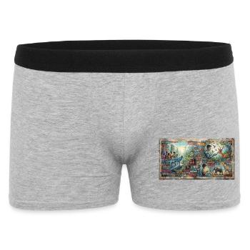 Zukunftsharmonie und Vielfalt - Männer Boxer Shorts - Grau meliert - Vorne