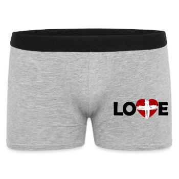England Herz Pinselstrich Kreuz - Männer Boxer Shorts - Grau meliert - Vorne
