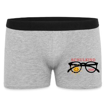 coole Sonnenbrille Schulkind  - Männer Boxer Shorts - Grau meliert - Vorne