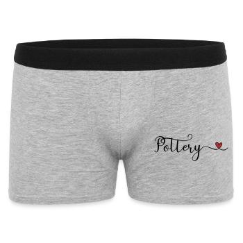 Don de typographie Pottery Heart - Boxer Homme - gris chiné - Devant