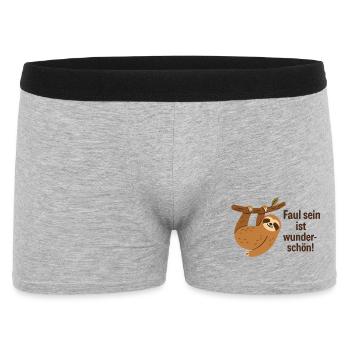 Faul sein ist wunderschön Faultier - Männer Boxer Shorts - Grau meliert - Vorne