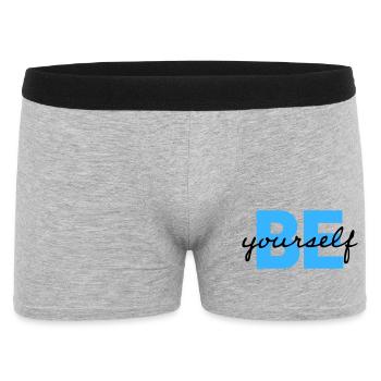 Be Yourself Motivation Saying Shirt - Men's Boxer Shorts - heather grey - Front