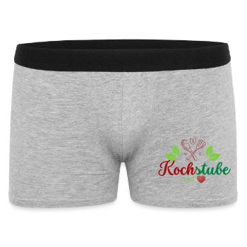 Kochstube mit Herz - Männer Boxer Shorts - Grau meliert - Vorne