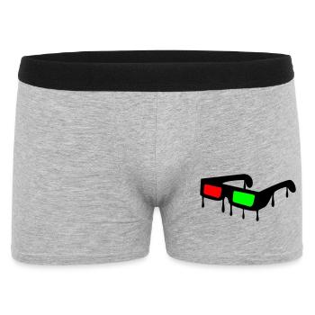 3d_brille2 - Männer Boxer Shorts - Grau meliert - Vorne
