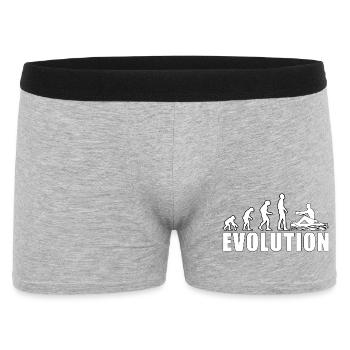 Evolution und Bootssport Silhouette - Männer Boxer Shorts - Grau meliert - Vorne