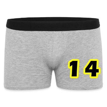 14 Zahl symbol - Männer Boxer Shorts - Grau meliert - Vorne