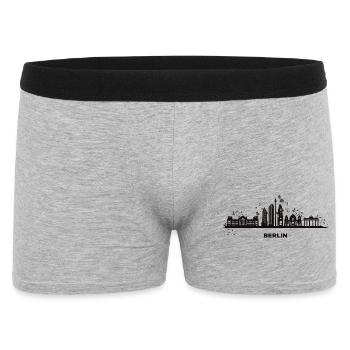 Skyline Bunt Berliner Stadtbild Berlin - Männer Boxer Shorts - Grau meliert - Vorne
