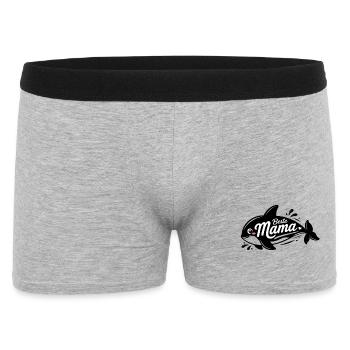 Beste Mama Fischdesign - Männer Boxer Shorts - Grau meliert - Vorne