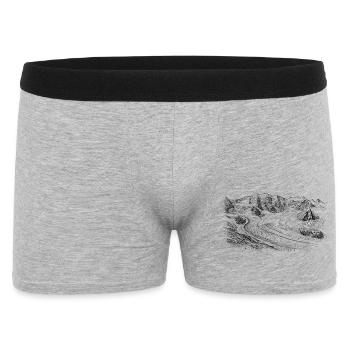 Piz Palü Silhouette | Bernina Massiv Design | Mountain - Men's Boxer Shorts - heather grey - Front