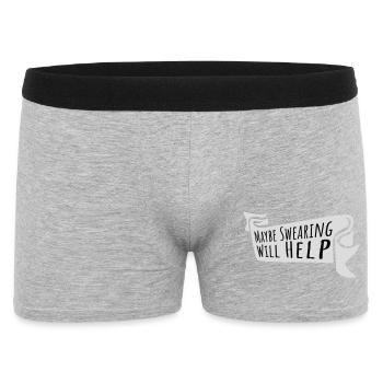 Maybe Swearing Will Help Sarkastisch Spruch Grafik - Männer Boxer Shorts - Grau meliert - Vorne