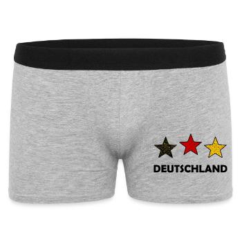 Drei farbige Sterne Deutschland - Männer Boxer Shorts - Grau meliert - Vorne