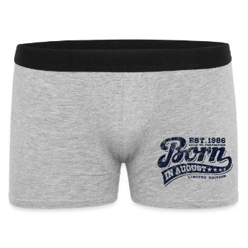 Né en août 1986 - Anniversaire - Cadeau - Boxer Homme - gris chiné - Devant