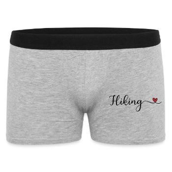 Hiking Heart Typography - Men's Boxer Shorts - heather grey - Front
