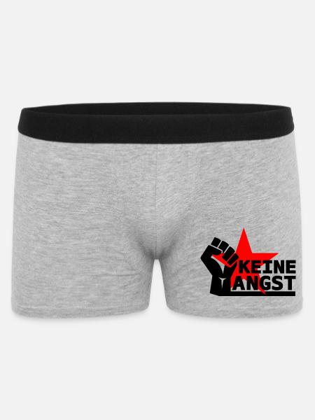 Widerstand - Keine Angst - Männer Boxer Shorts - Grau meliert
