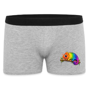 Rainbow chameleon on a branch - Men's Boxer Shorts - heather grey - Front