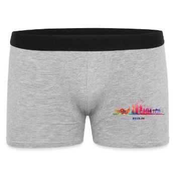 Skyline Bunt Berliner Stadtbild Berlin - Männer Boxer Shorts - Grau meliert - Vorne