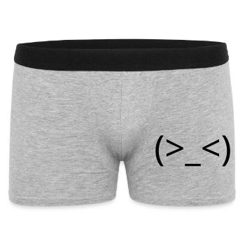 Frustrated emoticon (>_<) argh Kaomoji - Men's Boxer Shorts - heather grey - Front
