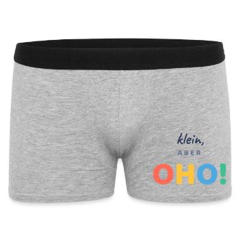 Klein, aber OHO! - Männer Boxer Shorts - Grau meliert - Vorne