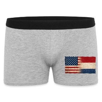 États-Unis, Hollande, Pays-Bas Drapeau Amitié - Boxer Homme - gris chiné - Devant