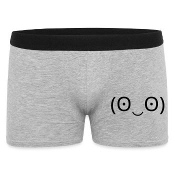 Émoticône stupéfait (ʘ‿ʘ) grands yeux - Boxer Homme - gris chiné - Devant