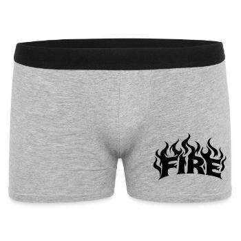 Fire flames - colors freely selectable - Men's Boxer Shorts - heather grey - Front