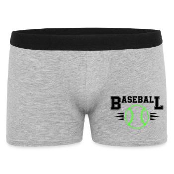 Neon Baseball Ball with Illuminated Stitches - Men's Boxer Shorts - heather grey - Front