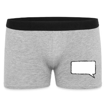 Sprechblase_Grunge_Eckig - Men's Boxer Shorts - heather grey - Front