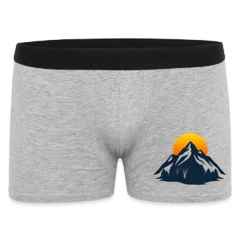Sunset Mountain Silhouette - Men's Boxer Shorts - heather grey - Front