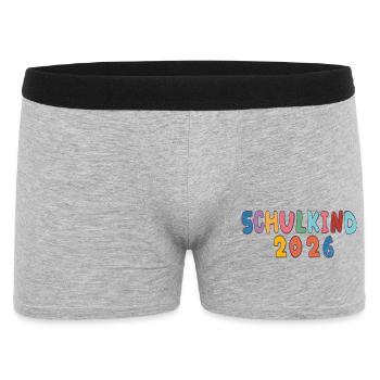 Schulkind 2026  - Männer Boxer Shorts - Grau meliert - Vorne
