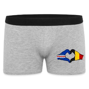 Drapeau du Cap-Vert Belgique Mains en forme de cœur - Boxer Homme - gris chiné - Devant