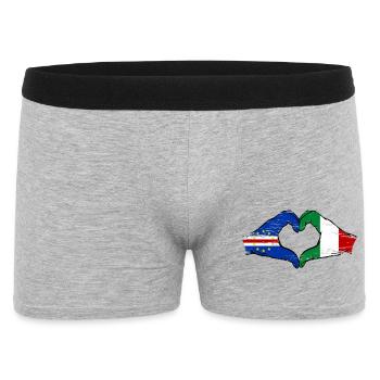 Mains du drapeau italien du Cap-Vert en forme de cœur utilisées - Boxer Homme - gris chiné - Devant