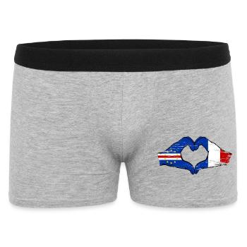 Cape Verde France flag hands heart shape used - Men's Boxer Shorts - heather grey - Front
