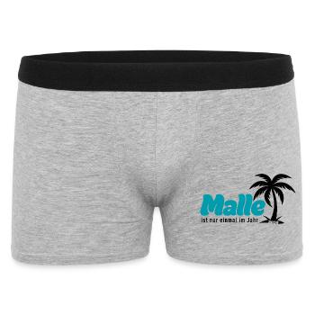Malle Palmen Strand Vibe - türkis 2026 - Männer Boxer Shorts - Grau meliert - Vorne