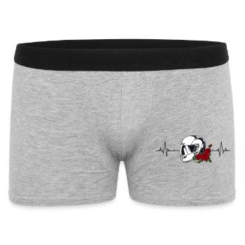 Motorcycle Shirt – Lifeline with Helmet & Roses - Men's Boxer Shorts - heather grey - Front