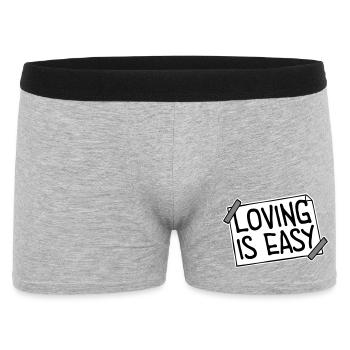 Loving Is Easy Inspirierend Romantisch Spruch Logo - Männer Boxer Shorts - Grau meliert - Vorne