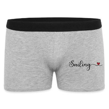 Sailing Heart Typography Gift - Men's Boxer Shorts - heather grey - Front